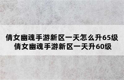 倩女幽魂手游新区一天怎么升65级 倩女幽魂手游新区一天升60级